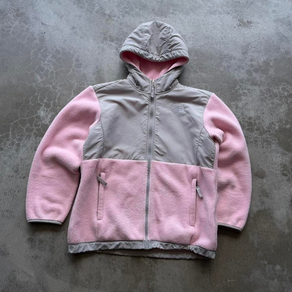 Vintage The North Face Pink Hooded Denali fleece jacket  Size girls large